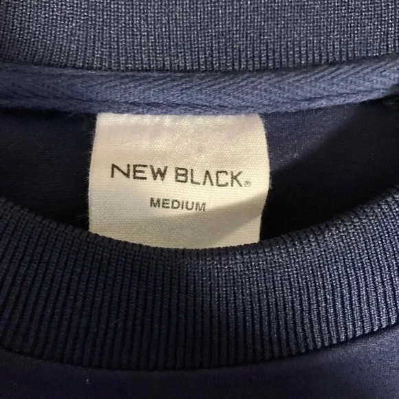 New Black red  white stripes navy sweatshirt - Picture 4 of 5